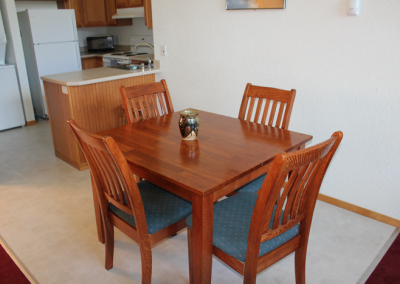 real dining table in room